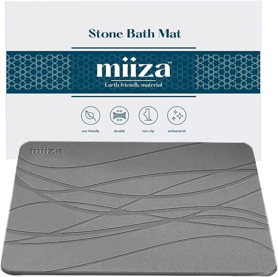 miiza Stone Bath Mat - Non-Slip & Fast-Drying for Kitchen, Tub & Bathroom - Super Absorbent Diato... | Amazon (US)