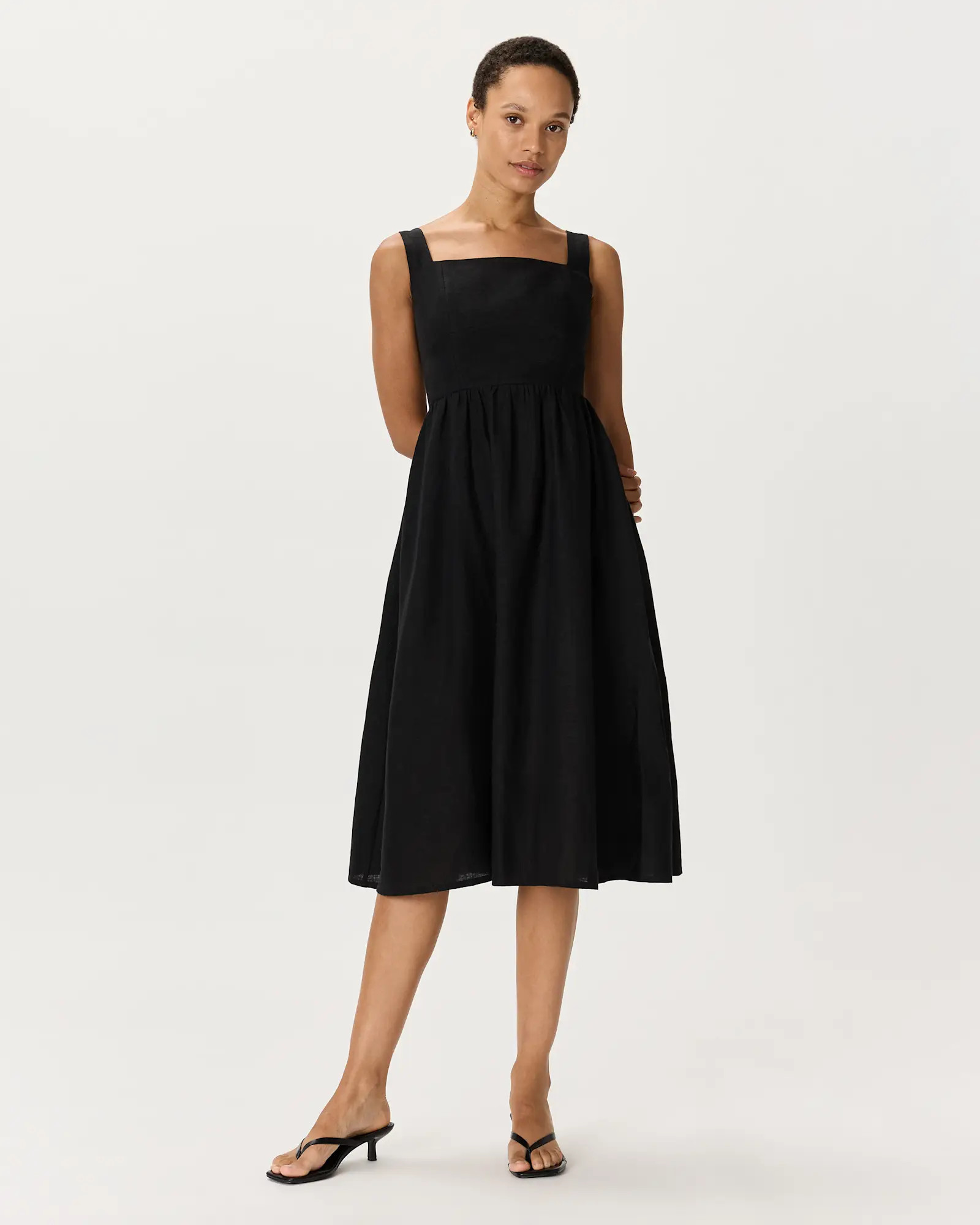 100% European Linen Fit & Flare Midi Dress | Quince