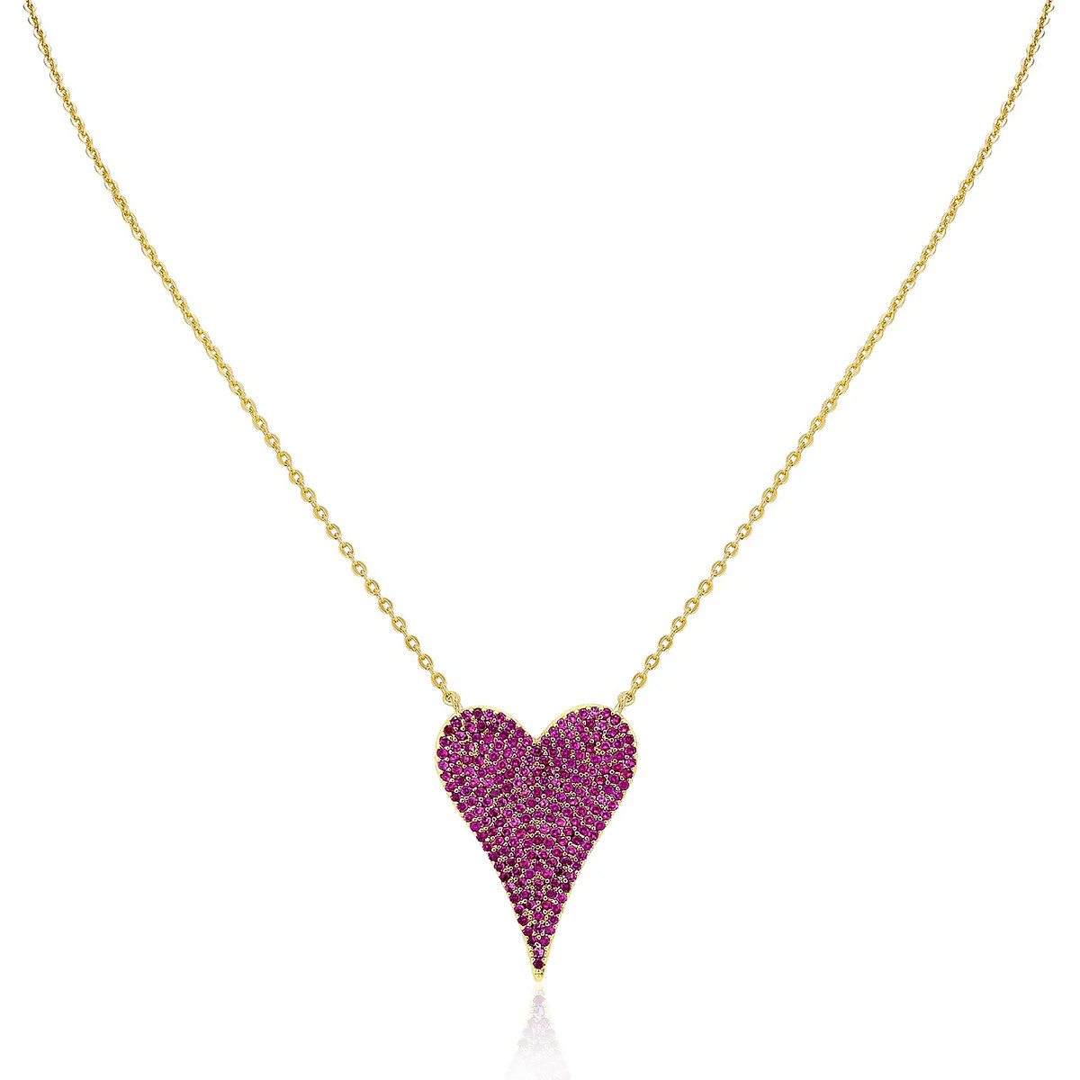 Pink & Clear Reversible Heart Necklace | Jennifer Miller Jewelry
