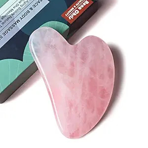 Rena Chris Rose Quartz Gua Sha, Natural Jade Gua Sha Facial Tools for SPA Acupuncture, Pink Gua S... | Amazon (US)