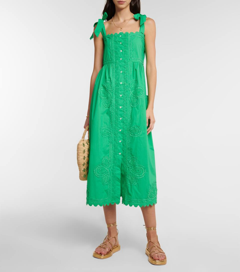 Exclusive to Mytheresa – Embroidered cotton poplin midi dress | Mytheresa (US/CA)