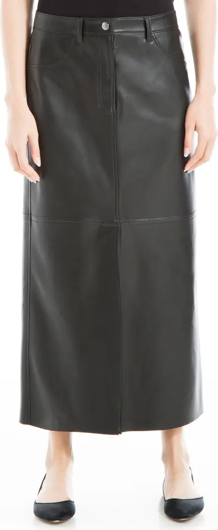 MAX STUDIO Faux Leather Slit Front Skirt | Nordstromrack | Nordstrom Rack