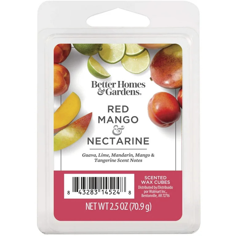 Red Mango & Nectarine Scented Wax Melts, Better Homes & Gardens, 2.5 oz (1-Pack) - Walmart.com | Walmart (US)