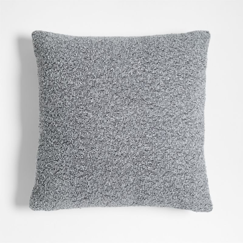 Soft Boucle 20"x20" Mist Blue Indoor/Outdoor Throw Pillow | Crate & Barrel | Crate & Barrel