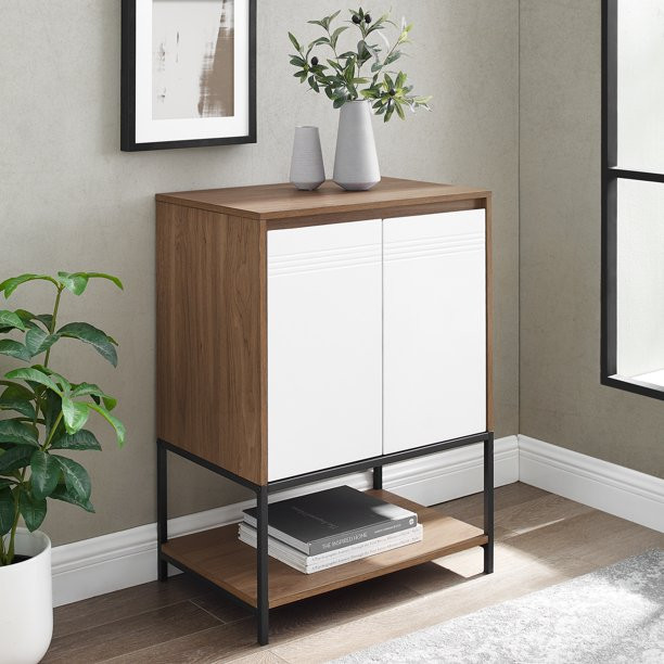 Norris Modern 2-Door White/English Oak Accent Cabinet by Manor Park | Walmart (US)