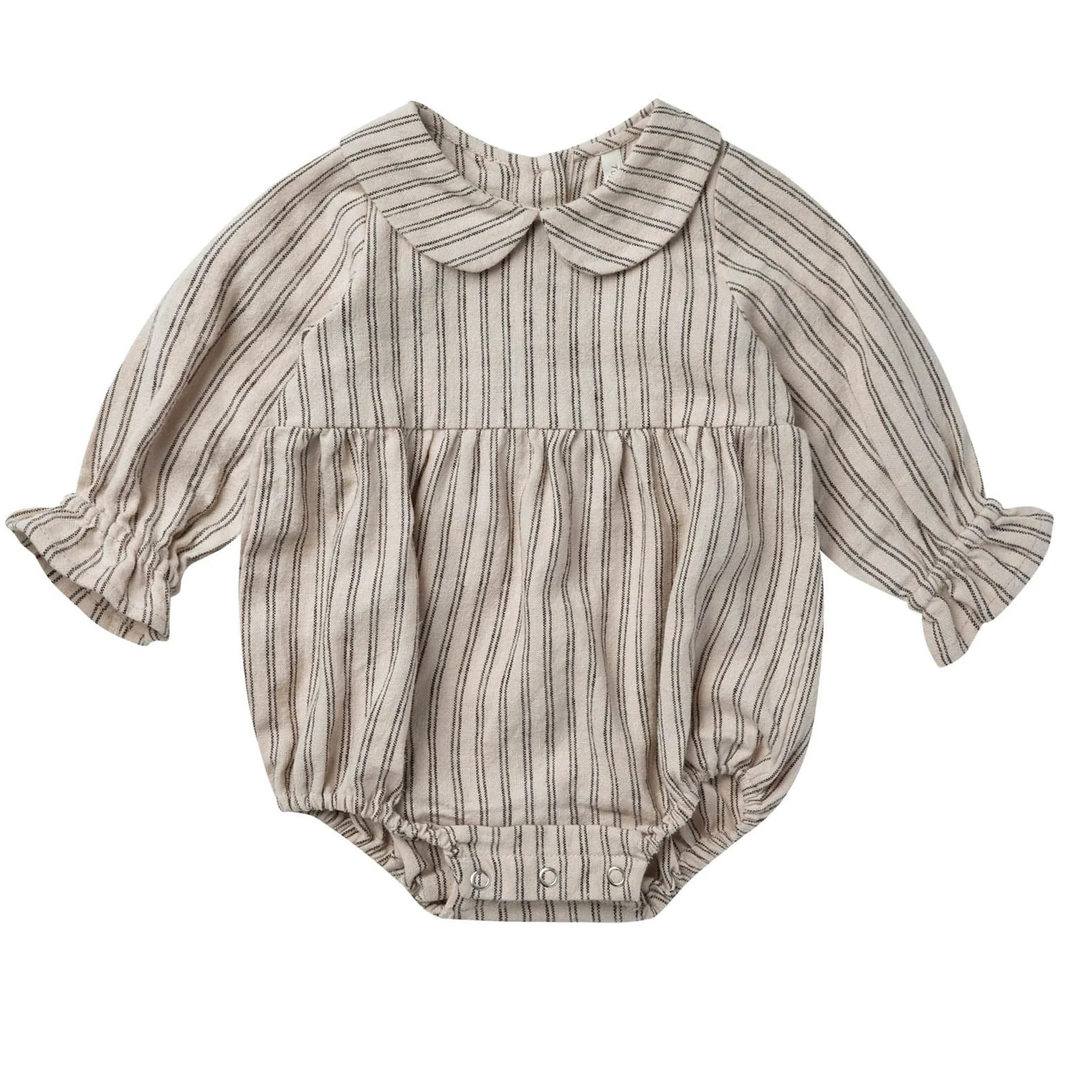 Rylee & Cru Cora Romper, Black Pinstripe | SpearmintLOVE