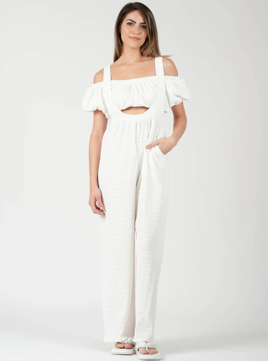 MEGARA 2 PC JUMPSUIT-WHITE | LUCCA COUTURE