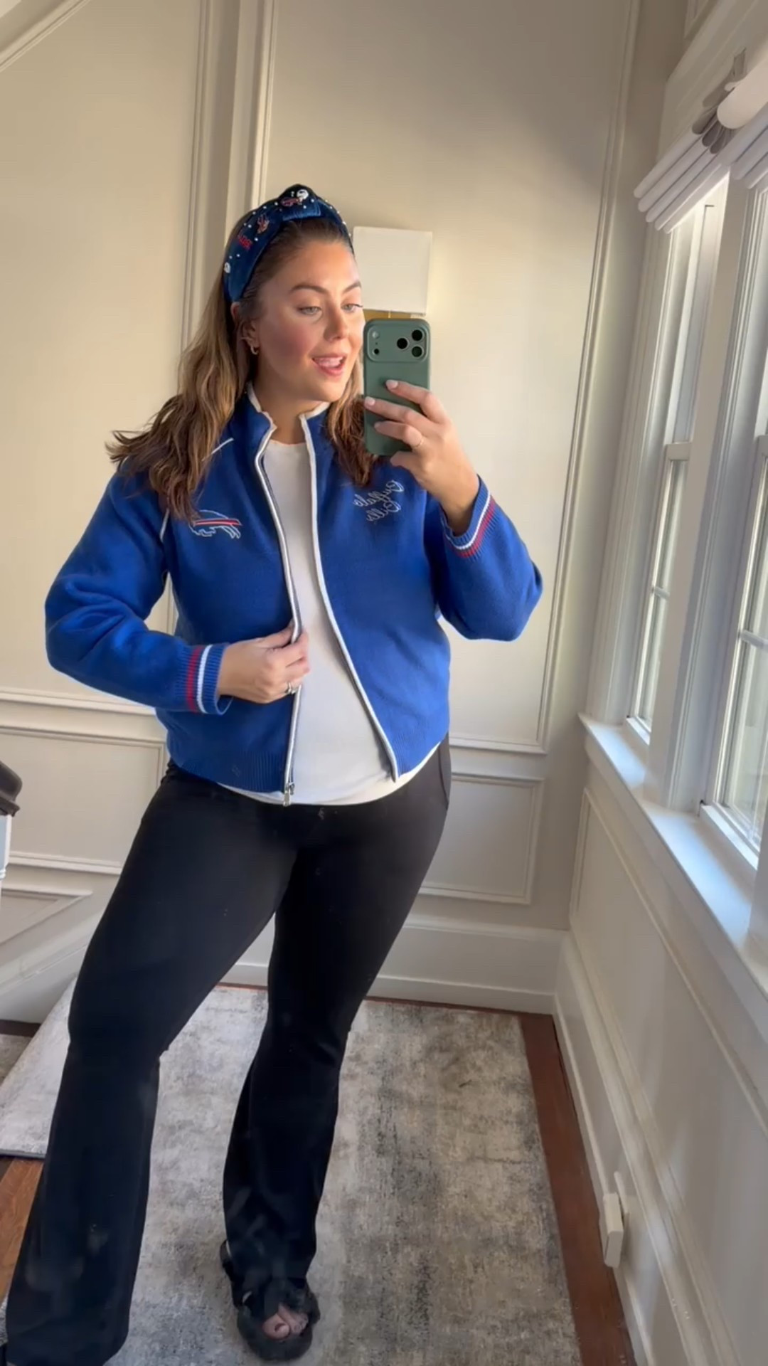 Wearing size XXL in zip-up, XXL tall in T-shirt, XL in pants. Game day outfit, bump friendly outfit. Sharing similar non-maternity styles! 

#LTKBump #LTKPlusSize #LTKStyleTip