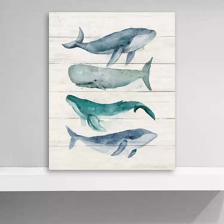 Whales On Wood Giclee Canvas Art Print | Kirkland's Home