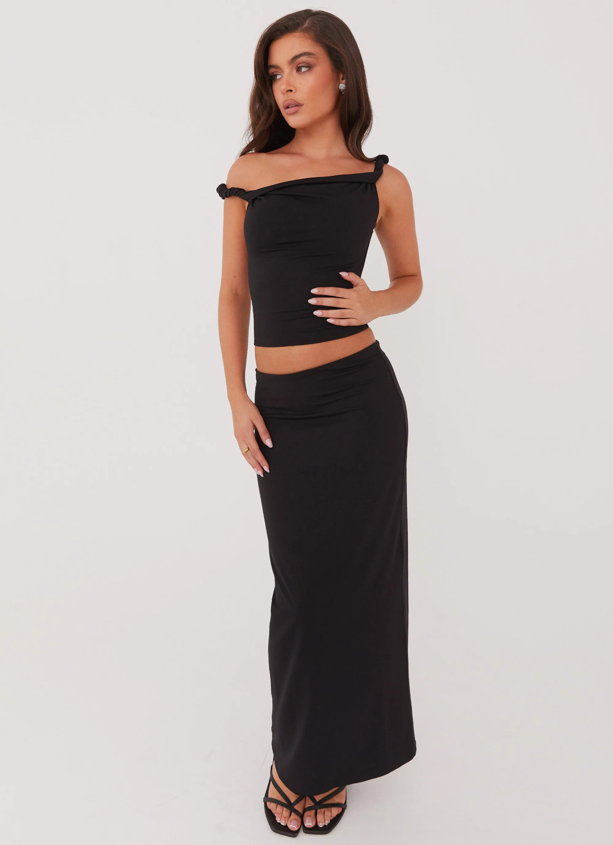 Solace Soul Maxi Skirt - Black | Peppermayo (Global)