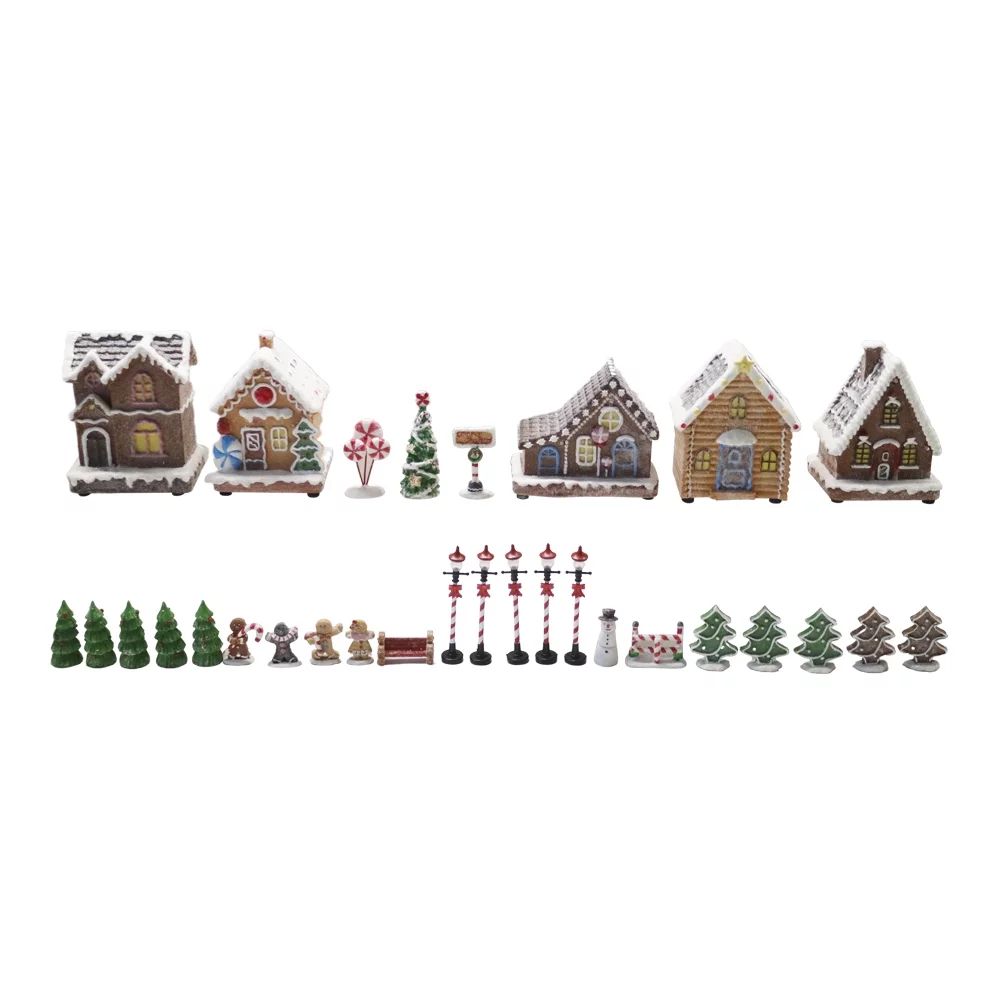 Holiday Time Gingerbread Village Set, 30 Pieces - Walmart.com | Walmart (US)