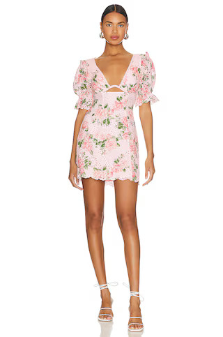 MAJORELLE Chrishelle Mini Dress in Pink & Green from Revolve.com | Revolve Clothing (Global)