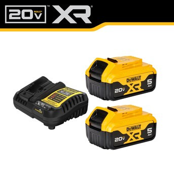 DEWALT 20-V 2-Pack Lithium-ion Battery and Charger (5 Ah) | Lowe's