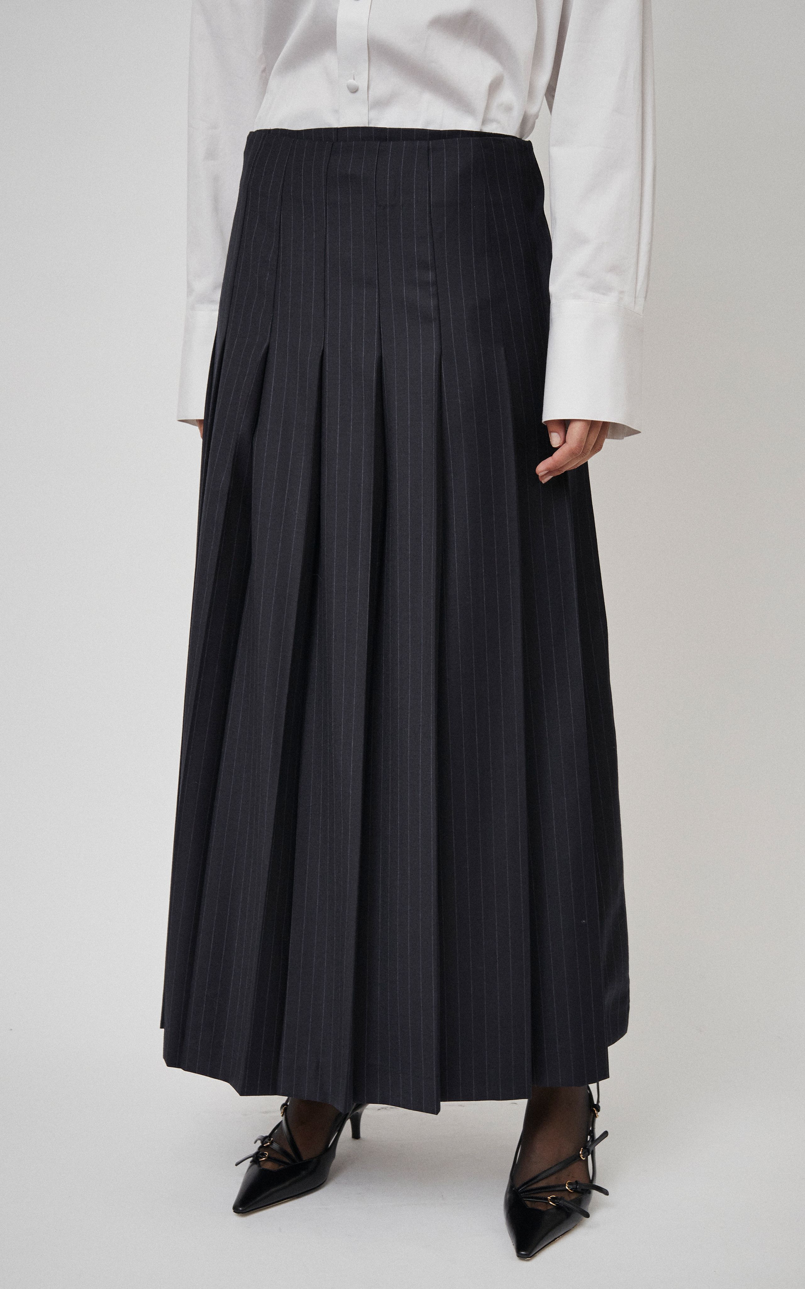 Pleated Wool Midi Wrap Skirt | Moda Operandi (Global)