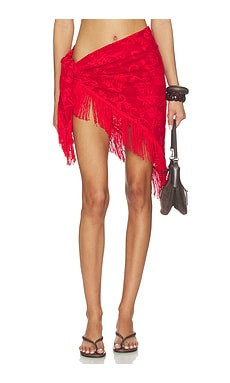 SNDYS Lace Wrap Skirt in Red from Revolve.com | Revolve Clothing (Global)