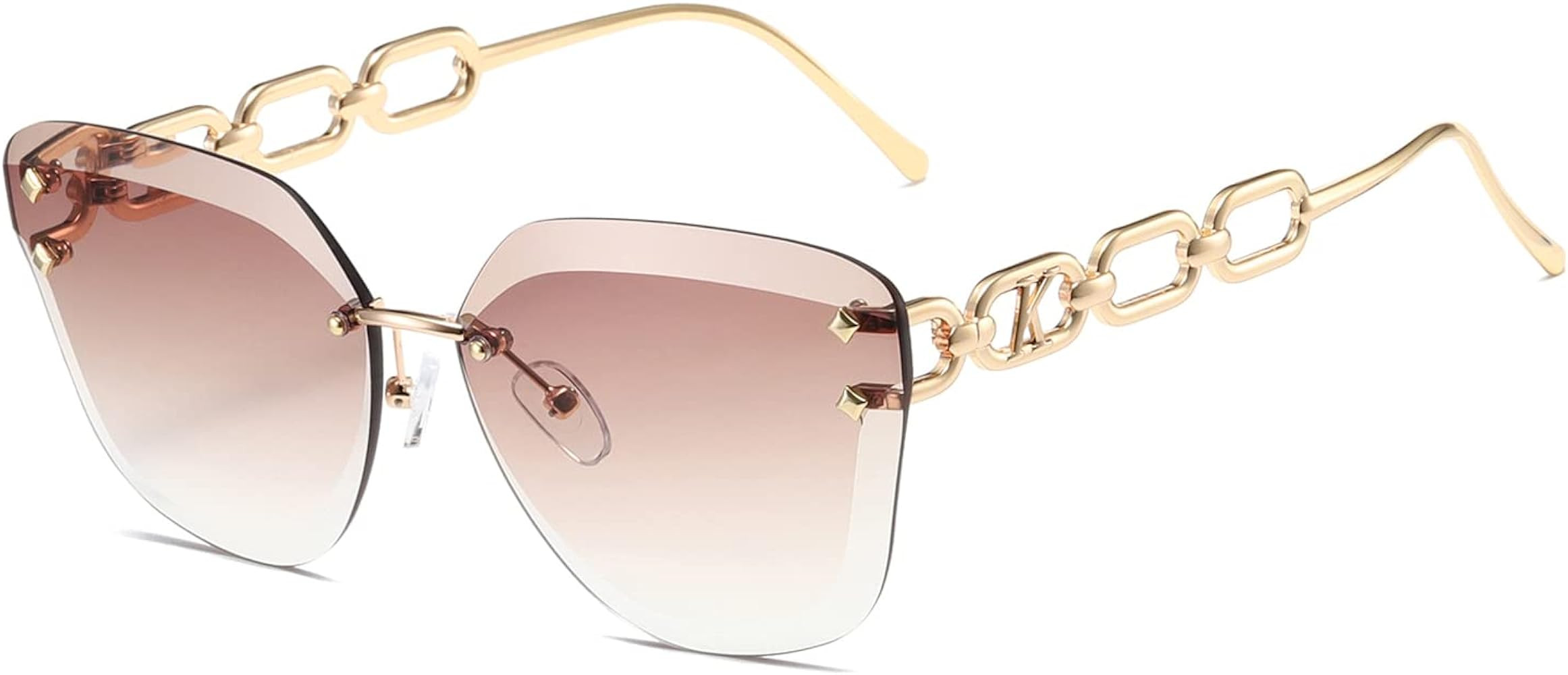 AEVOGUE Sunglasses For Women Oversized Rimless Diamond Cutting Lens Sun Glasses AE0534 | Amazon (US)