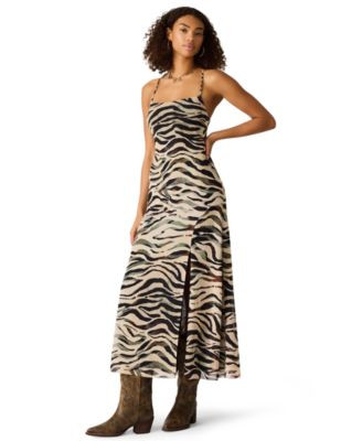 Women's Adella Square Neck Zebra Print Maxi Dress | Macy's
