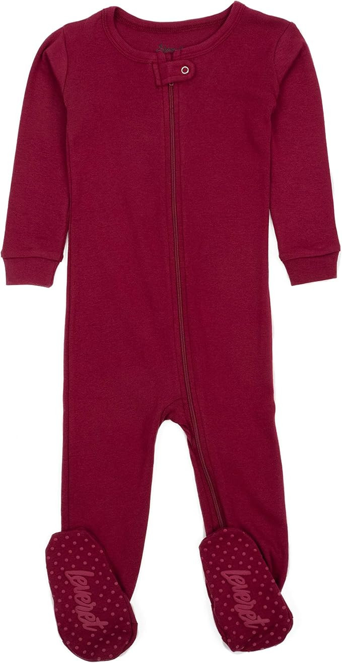 Leveret Kids Baby Boys Girls Footed Cotton Pajamas - Striped | Amazon (US)