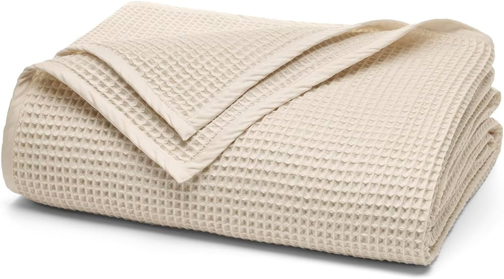 BOLL & BRANCH Waffle Bed Blanket – Luxurious 100% Organic Cotton Bedding – Soft, Lightweight ... | Amazon (US)