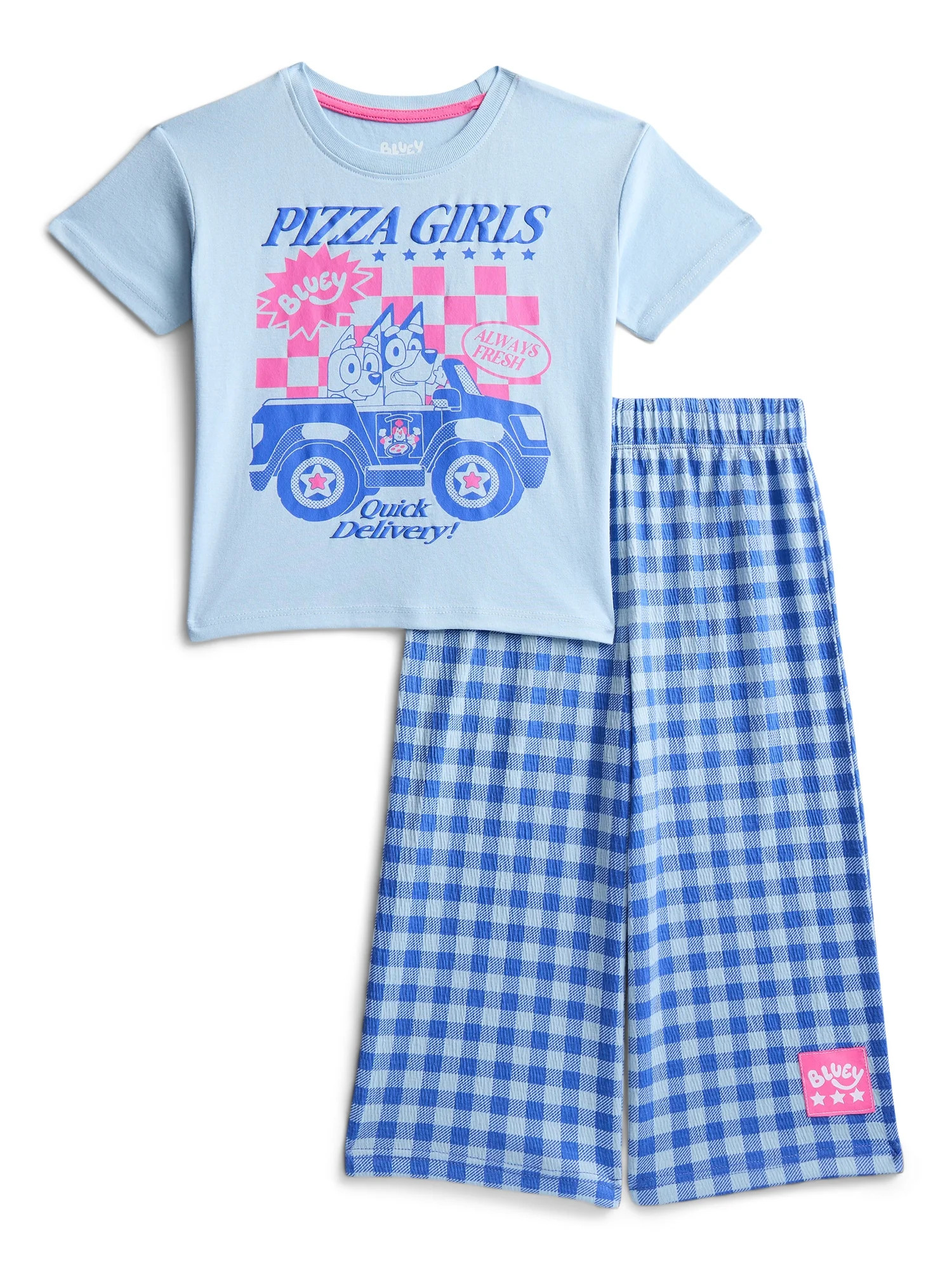 Bluey Toddler Girls Graphic Tee and Print Pants Set, 2-Piece, Sizes 12M-5T | Walmart (US)