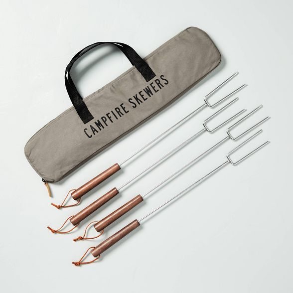 4pc Campfire Skewer Set with Carrying Bag - Hearth & Hand™ with Magnolia | Target