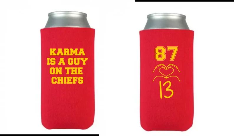 Go Taylor's Boyfriend, Karma is a Guy on the Chiefs Can Cooler, Taylor Swift Travis Kelce, 87 13,... | Etsy (US)