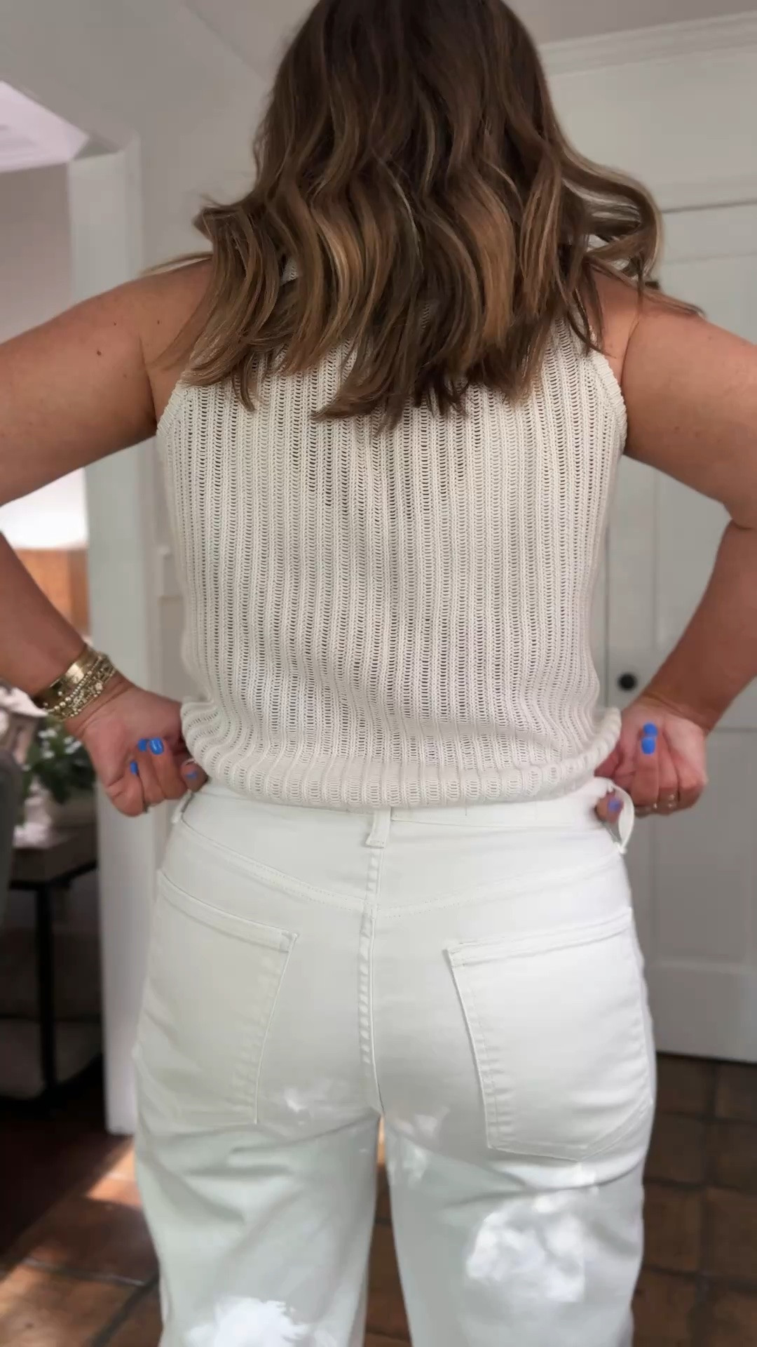 These look for less jeans are on sale 20% off!! styled five easy ways for spring & summer!

available in length options, the perfect stretch & structure, super comfy and flattering! I am wearing a size 10

medium in sweater tank
large in denim jacket
I sized up twice to an XL in the denim shirt for an oversized fit
I’m wearing my true size medium in the white cotton/lace tank
White tee is a medium

vacation outfit ideas, white denim, summer outift ideas, white denim styled for summer, over 40 style, denim shirt, denim jacket, all white outfit

#LTKMothersDay #LTKSaleAlert #LTKOver40