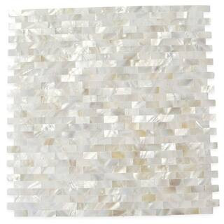 This item: Mother of Pearl Serene White Bricks Seamless 12 in. x 12 in. Pearl Shell Glass Wall Mo... | The Home Depot