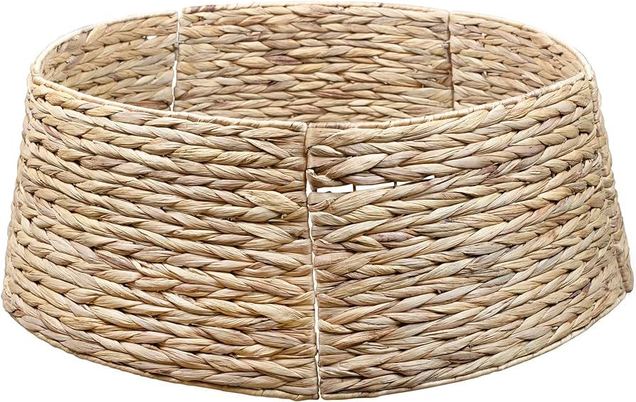 AuldHome Woven Hyacinth Christmas Tree Collar (Natural, 29-Inch), Rustic Farmhouse Basket Weave L... | Amazon (US)