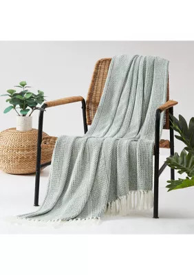 Crown & Ivy Variegated Woven Throw Blanket, Green, 50 x 60 | Belk