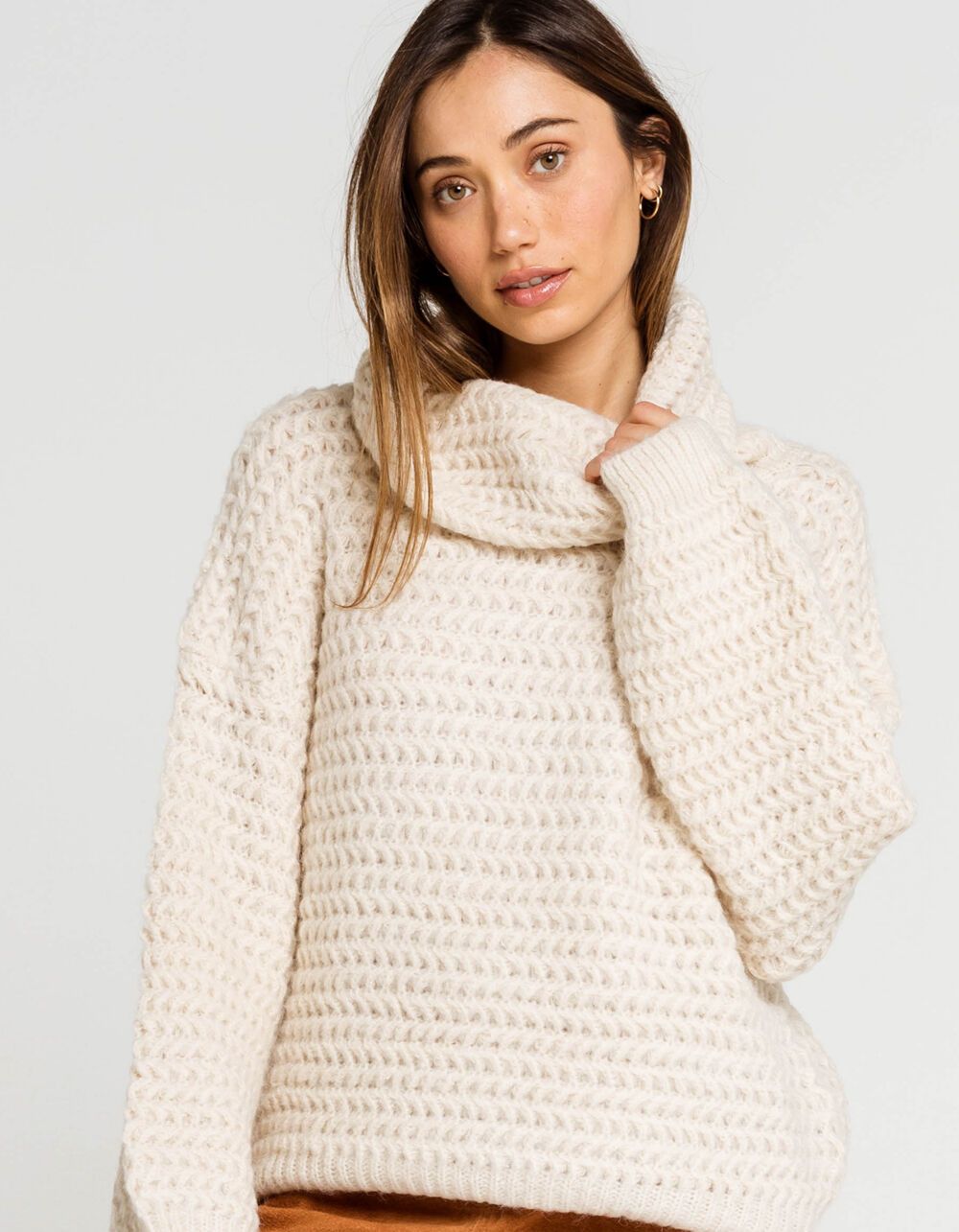 WEST OF MELROSE Just Roll With It Cowl Neck Ivory Sweater | Tillys