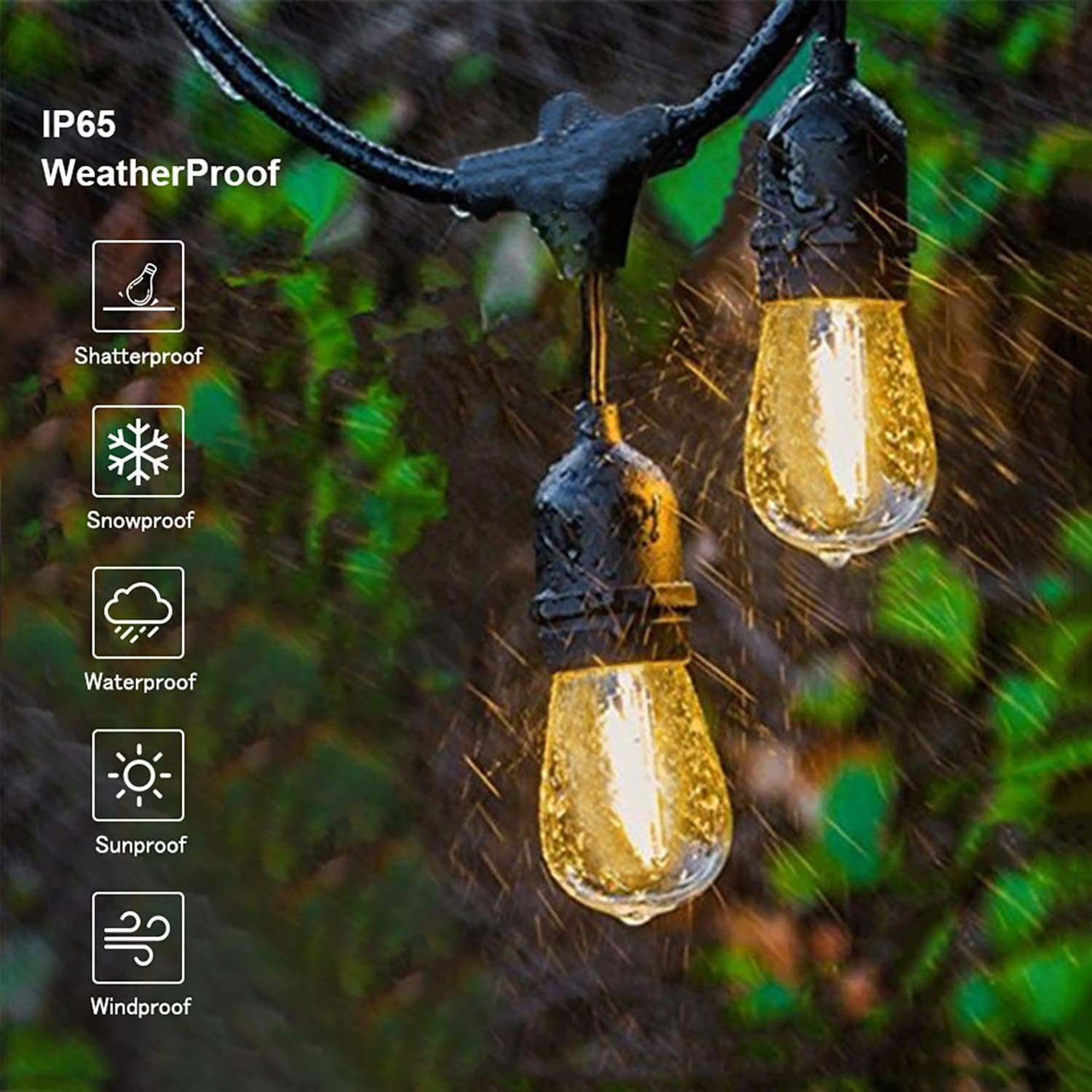 Svater Outdoor String Lights Led 105FT, Commercial Grade Patio Lights with 1W Dimmable S14 Shatte... | Amazon (US)