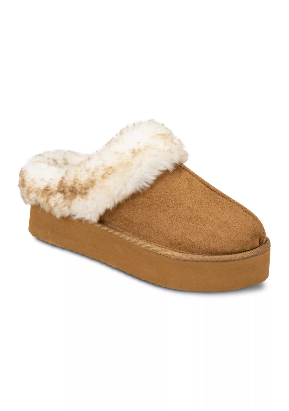 Jessica SimpsonWomen's Microsuede Tipped Faux-Fur Clog Slippers | Belk