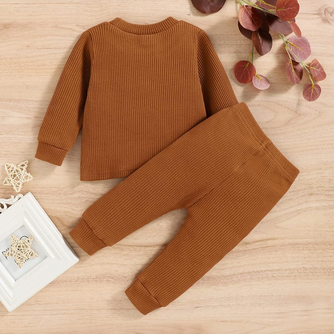 Amazon.com: Baby Boy Girl Outfits Infant Warm Long Sleeve Sweatshirt + Pants Toddler Clothing Set... | Amazon (US)