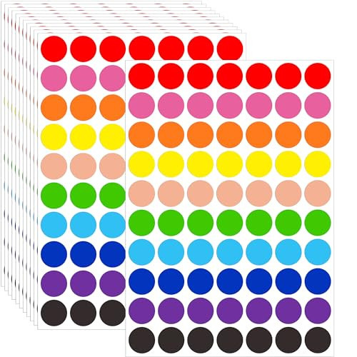 1260 PCS Colored Dot Stickers,3/4" Colored Circle Stickers,10 Color Style Sticky Dots,Garage Sale Price Stickers,Round Color Coding Dot Labels Circle Labels | Amazon (US)