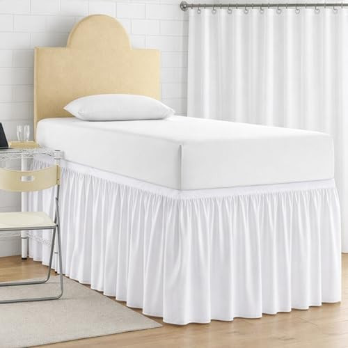 Dorm Room Bed Skirt Twin XL 32 Inch Drop, Extra Long College Dorm Bed Skirt - 100% Microfiber Dus... | Amazon (US)