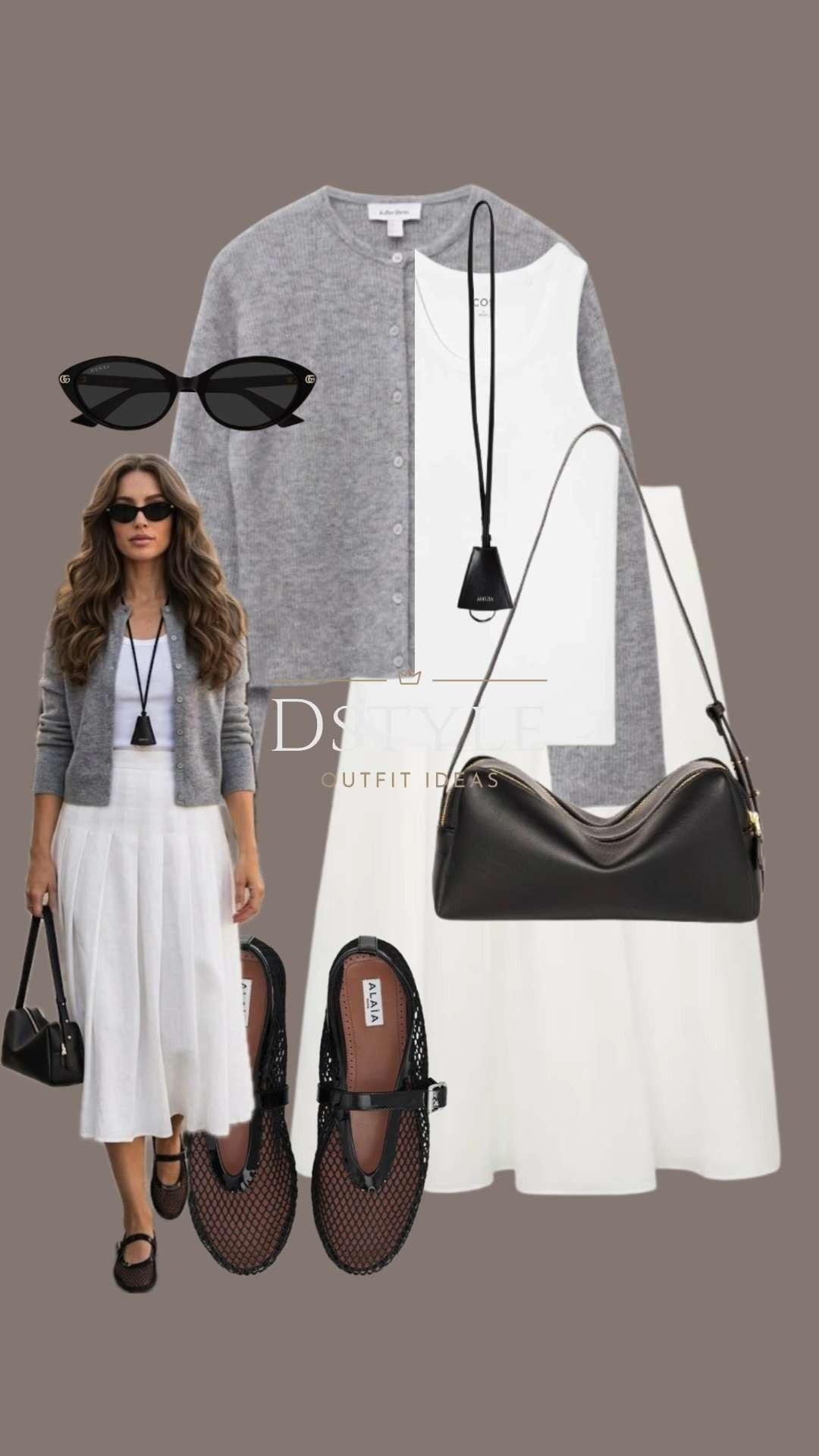 The perfect elevated neutral look for a day at the Getty Villa or shopping on Rodeo Drive. There is something so timeless about a crisp white pleated midi skirt paired with a soft grey cardigan—it’s the ultimate "clean girl" aesthetic with a California twist. ☁️✨

I’m obsessed with these mesh ballet flats and the structured black leather bag to ground the airy white tones. It’s light, breezy, and effortlessly chic for that gorgeous SoCal sunshine.

Minimalist fashion, white midi skirt outfit, quiet luxury aesthetic, California chic, mesh flats trend, spring capsule wardrobe, LTK style 

 

#LTKootd #LTKSeasonal