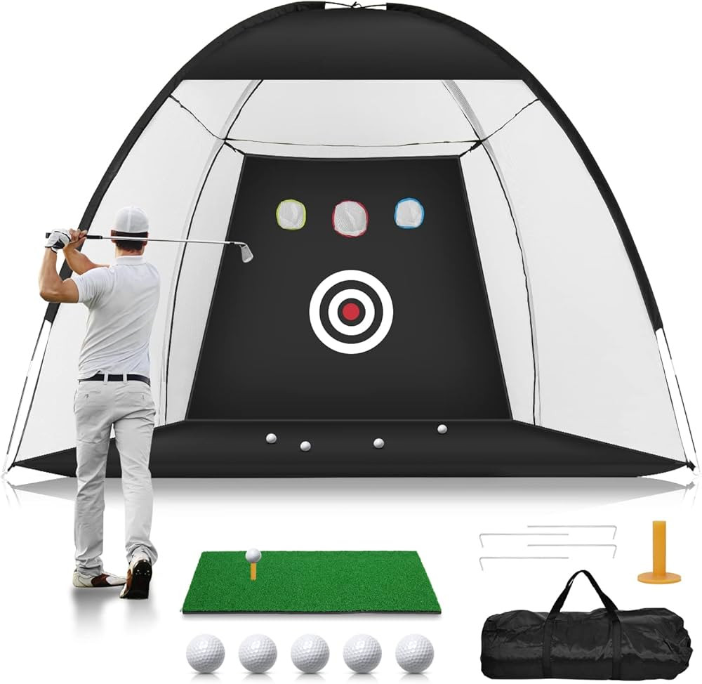 Golf Practice Net, 10x7ft Golf Hitting Aids Nets for Backyard Driving Chipping, Home Golf Swing T... | Amazon (US)