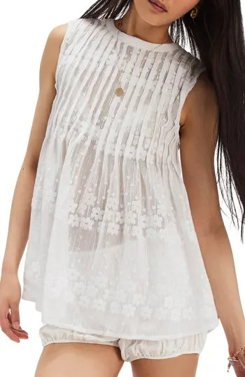 Free People Moon Magic Mesh Tunic Top in Clean Ivory at Nordstrom Rack, Size X-Large | Nordstrom Rack
