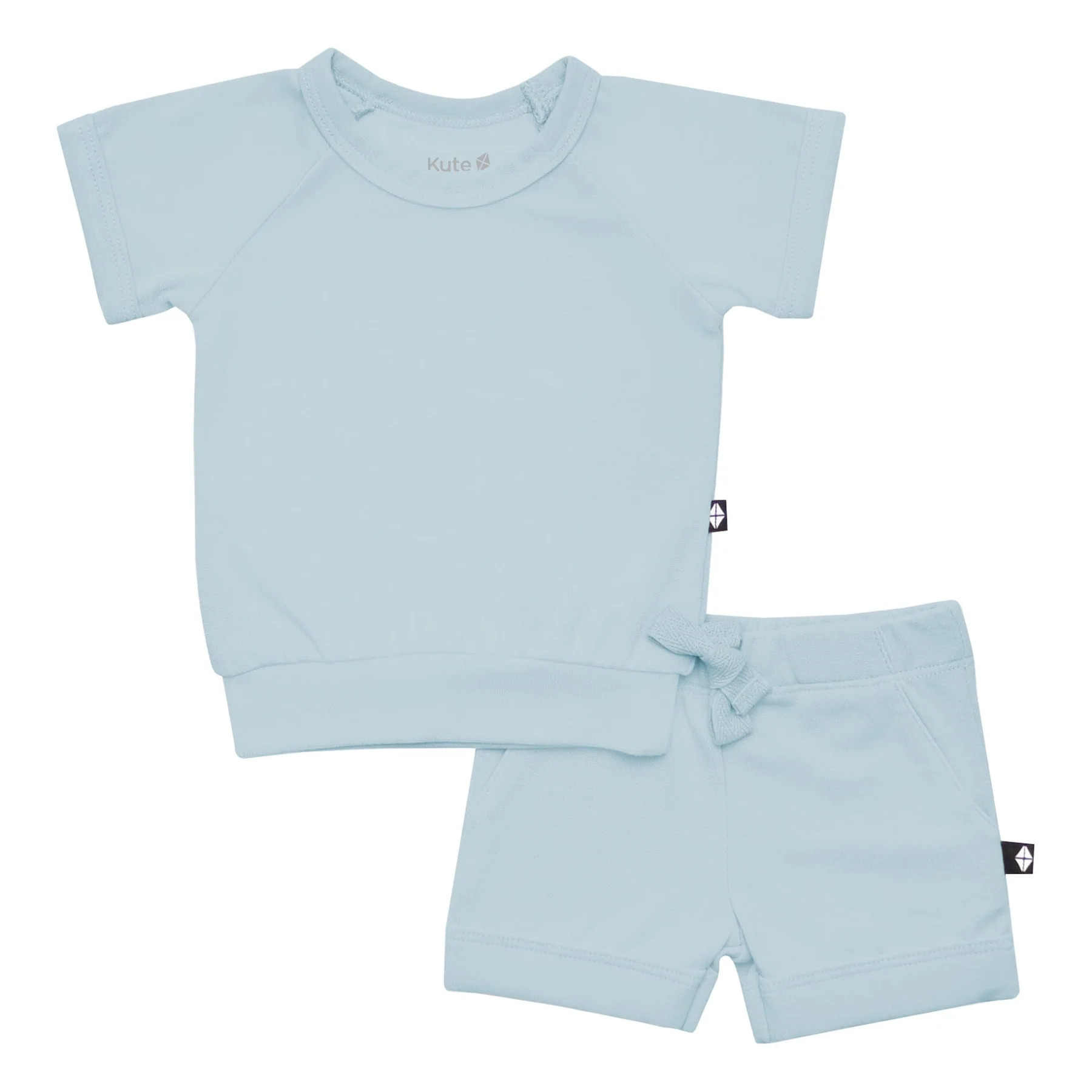 Bamboo Jersey Short Sleeve Jogger Set in Fog | Kyte BABY