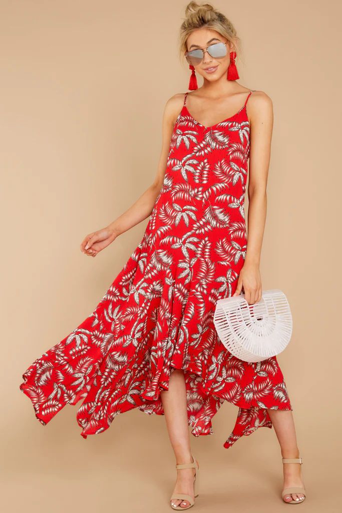 Take A Picture Red Palm Print Maxi Dress | Red Dress 