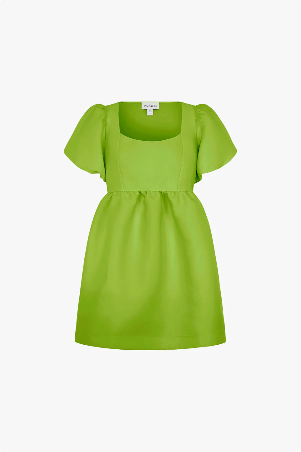 ALIGNE Puff Sleeve Satin Mini Dress - Green | Ivy | ALIGNE USA