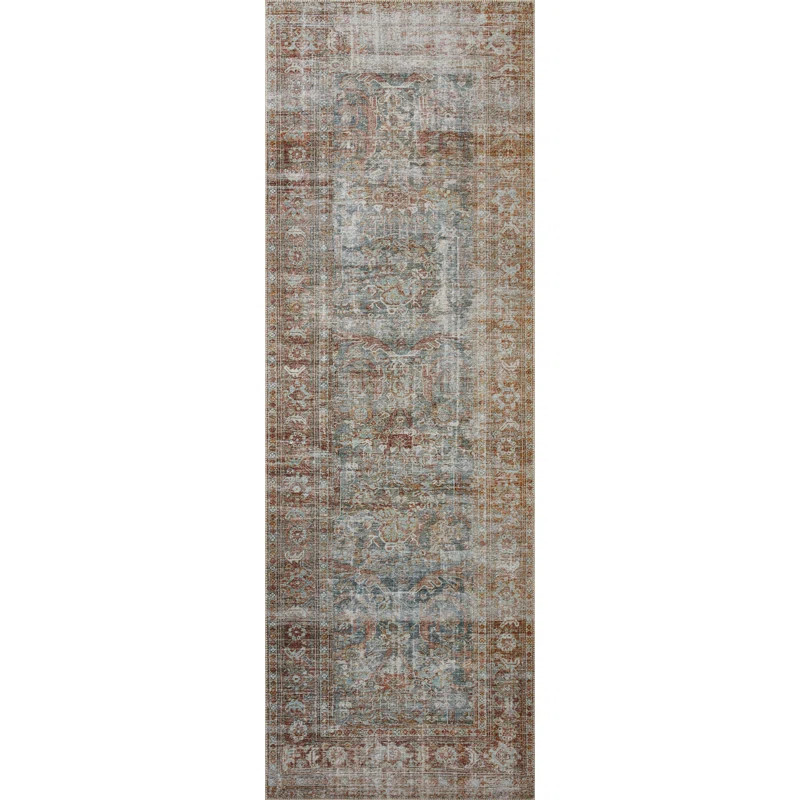 Chris Loves Julia x Loloi Jules Oriental Lagoon/Brick Area Rug | Wayfair North America