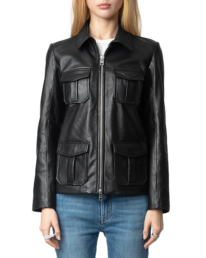 Zadig & Voltaire Lienna Embossed Leather Jacket | Bloomingdale's (US)