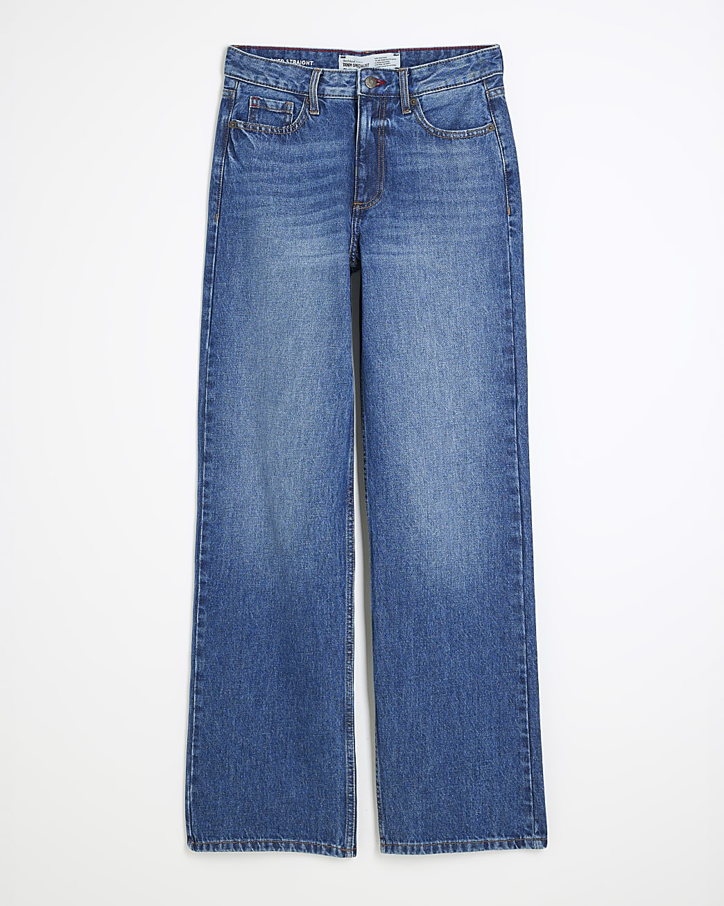 Blue Denim Relaxed Straight Jeans | River Island UK & IE
