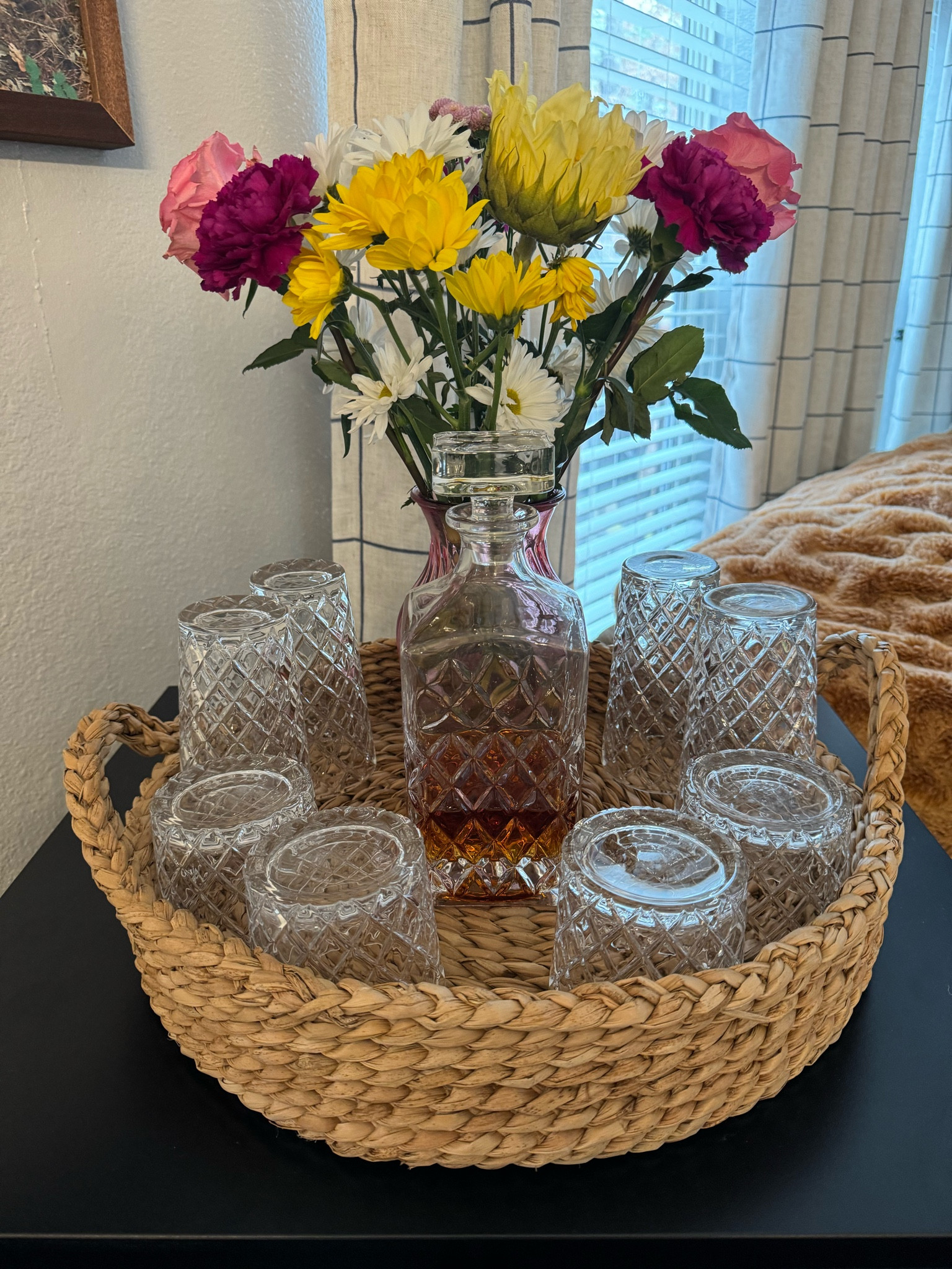 The perfect round basket and the best lowball/highball/decanter glass set!  This makes the perfect gift for the bourbon lover in your life!

#LTKMens #LTKHome #LTKFindsUnder50