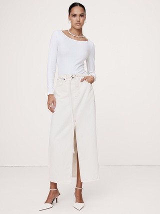 Refined Scoop-Neck Bodysuit | Banana Republic (US)