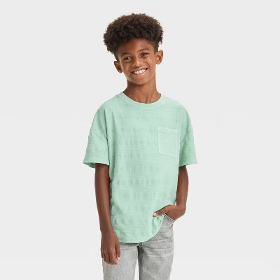 Boys' Short Sleeve Jacquard T-Shirt - Cat & Jack™ | Target