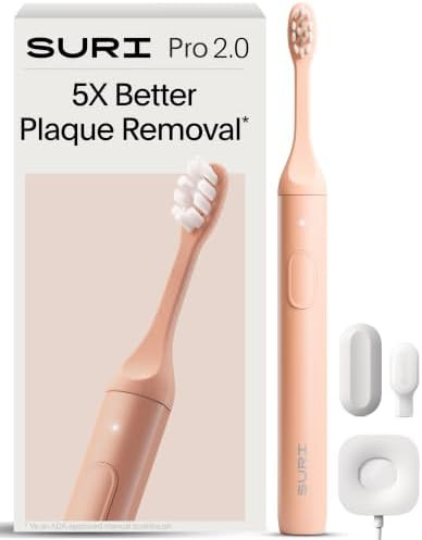 SURI Pro Sonic Electric Toothbrush | Over 4+ Weeks Battery | Pressure Sensor | Aluminium Body | 2... | Amazon (US)