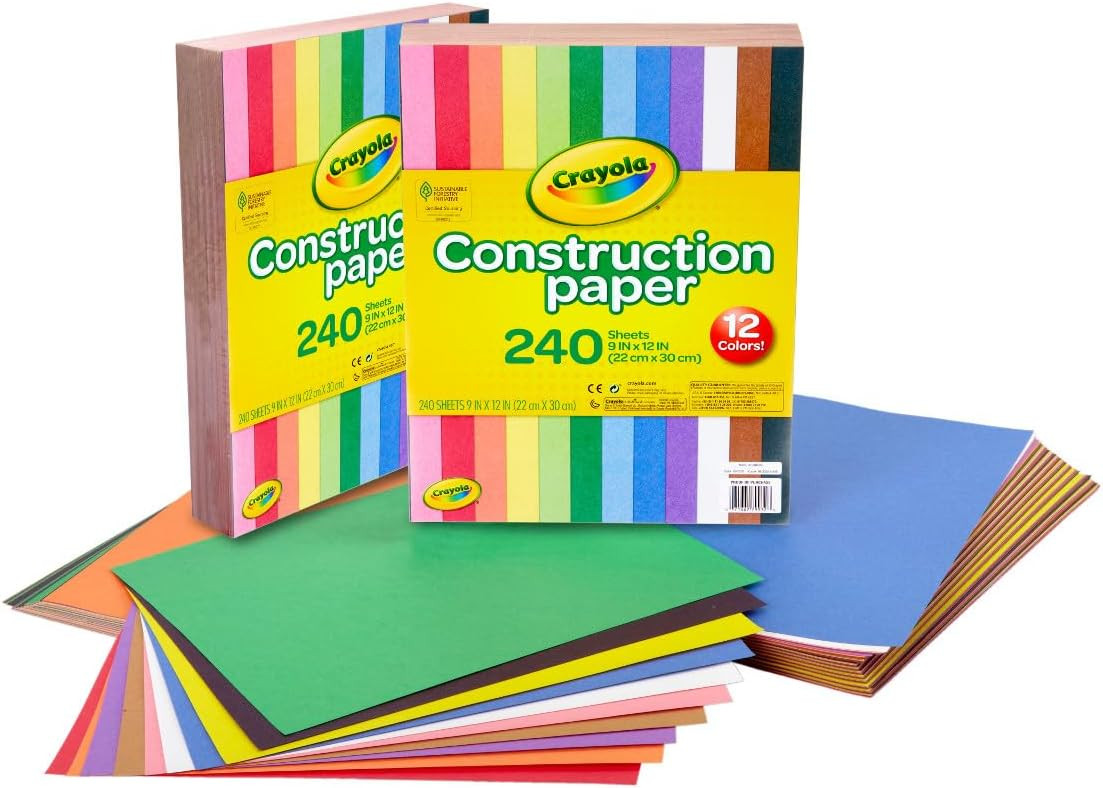 Crayola Construction Paper - 480ct (2pck), Bulk Back to School Essentials For Kids, Teacher Class... | Amazon (US)